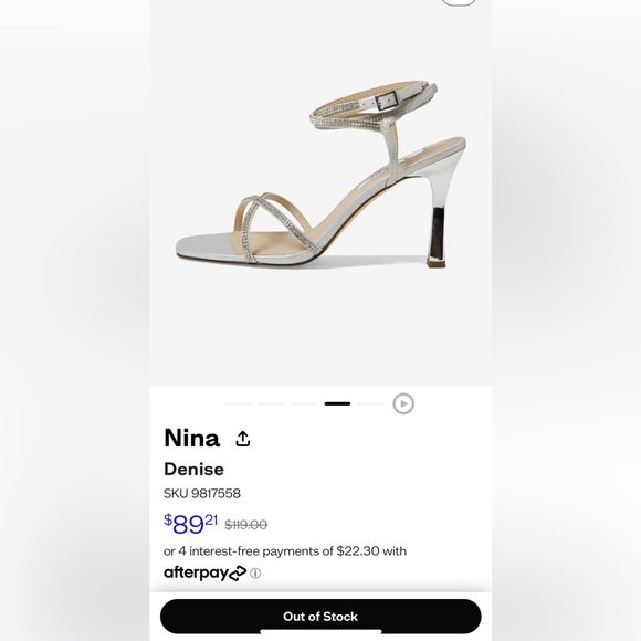 *New, never worn* Nina Denise strappy heels in “True Silver Reflective” size 7 - Picture 2 of 7